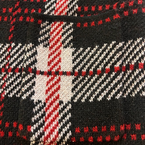 NEW with TAGS Women’s Apt.9 Long Sleeve Size L cardigan sweater Black/Red//White - Picture 8 of 8